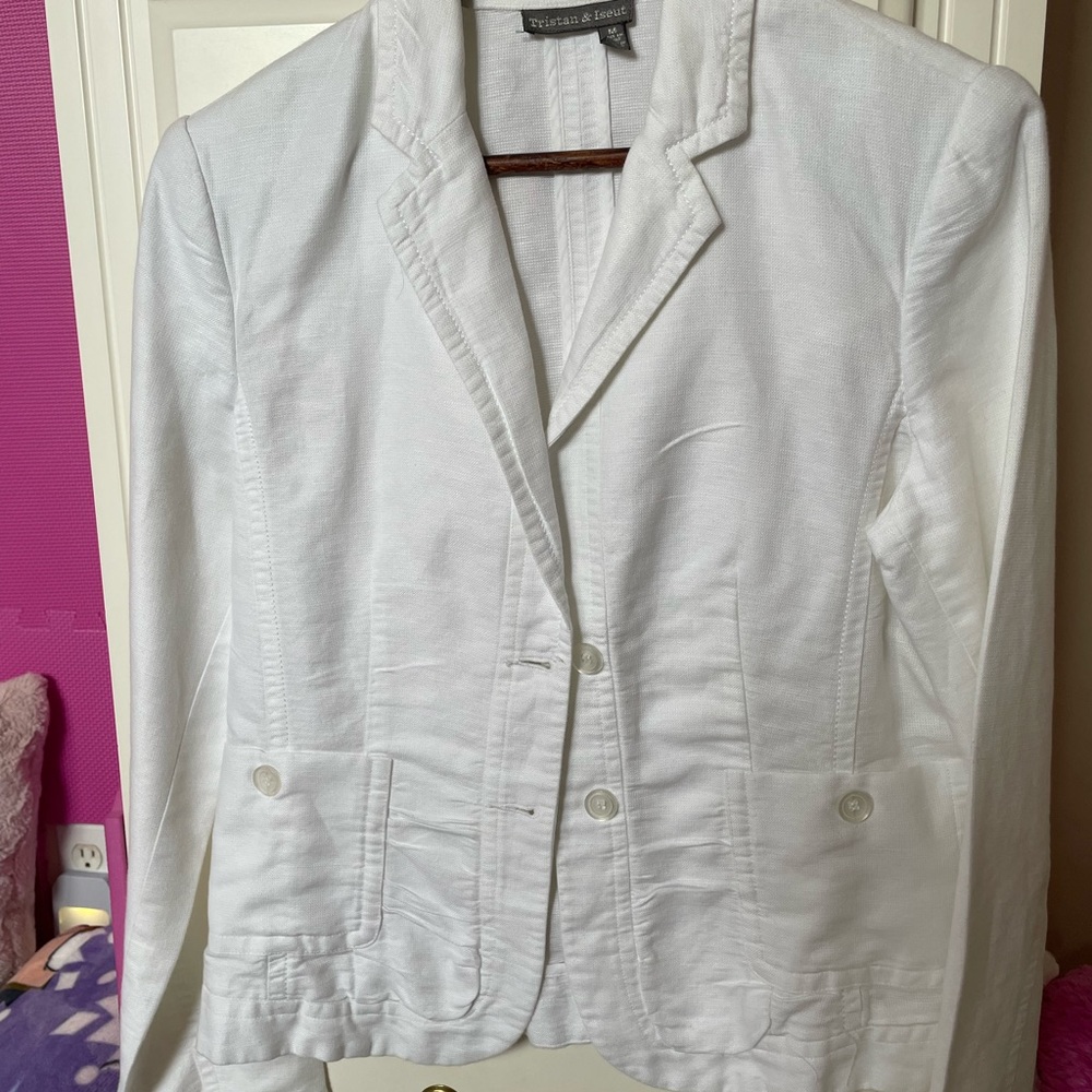 White linen blazer